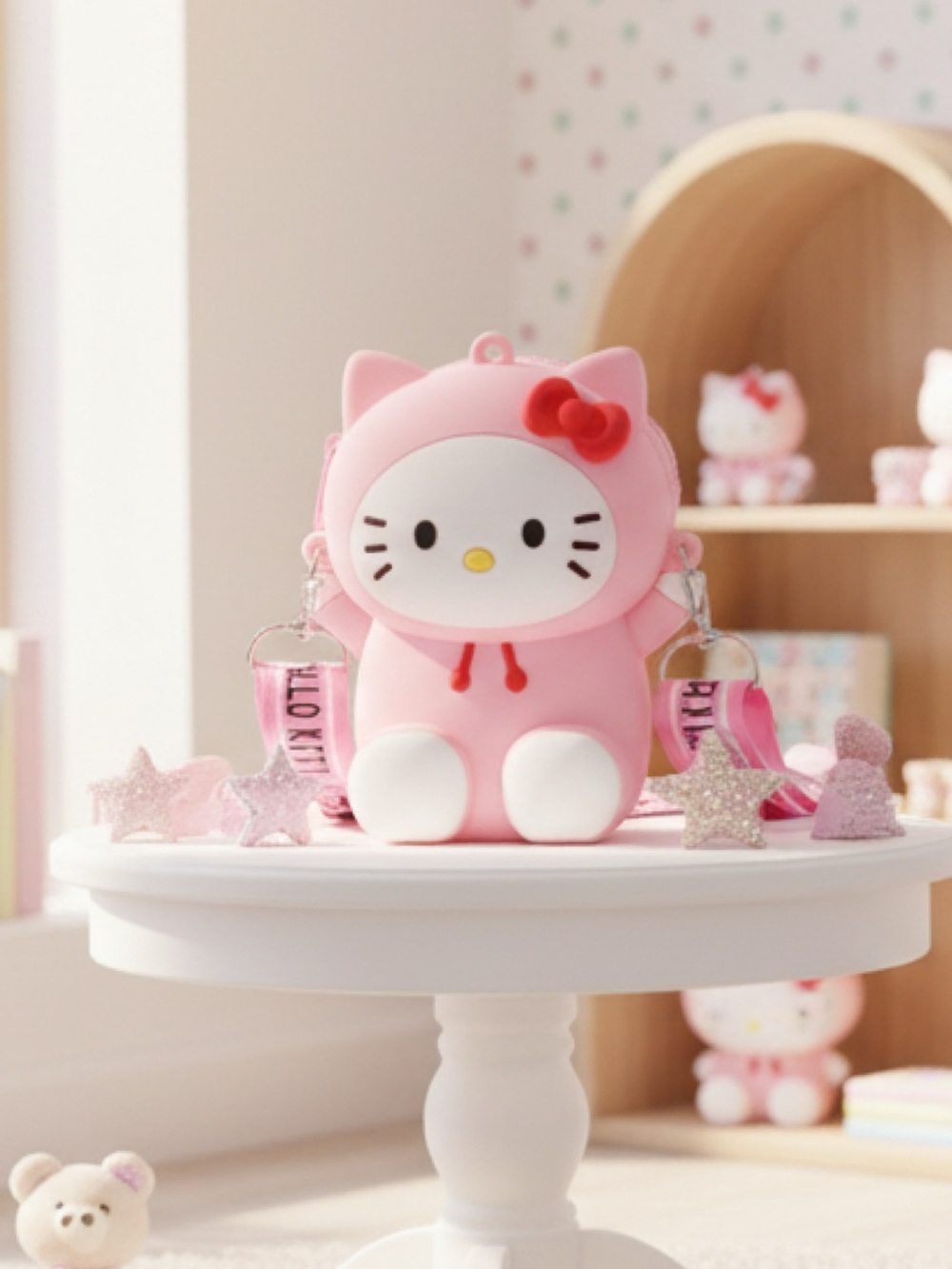 Hello Kitty Mini Crossbody Coin Purse Adjustable Strap NWT